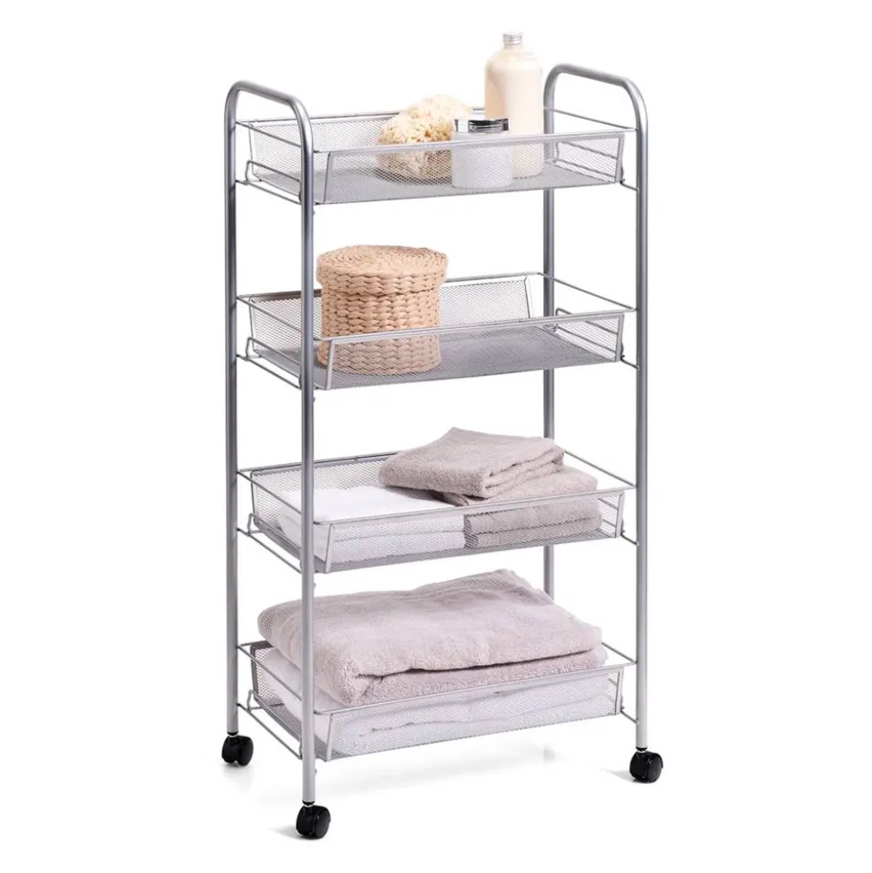 Rollwagen silber 42,5 x 83,5 x 26 cm