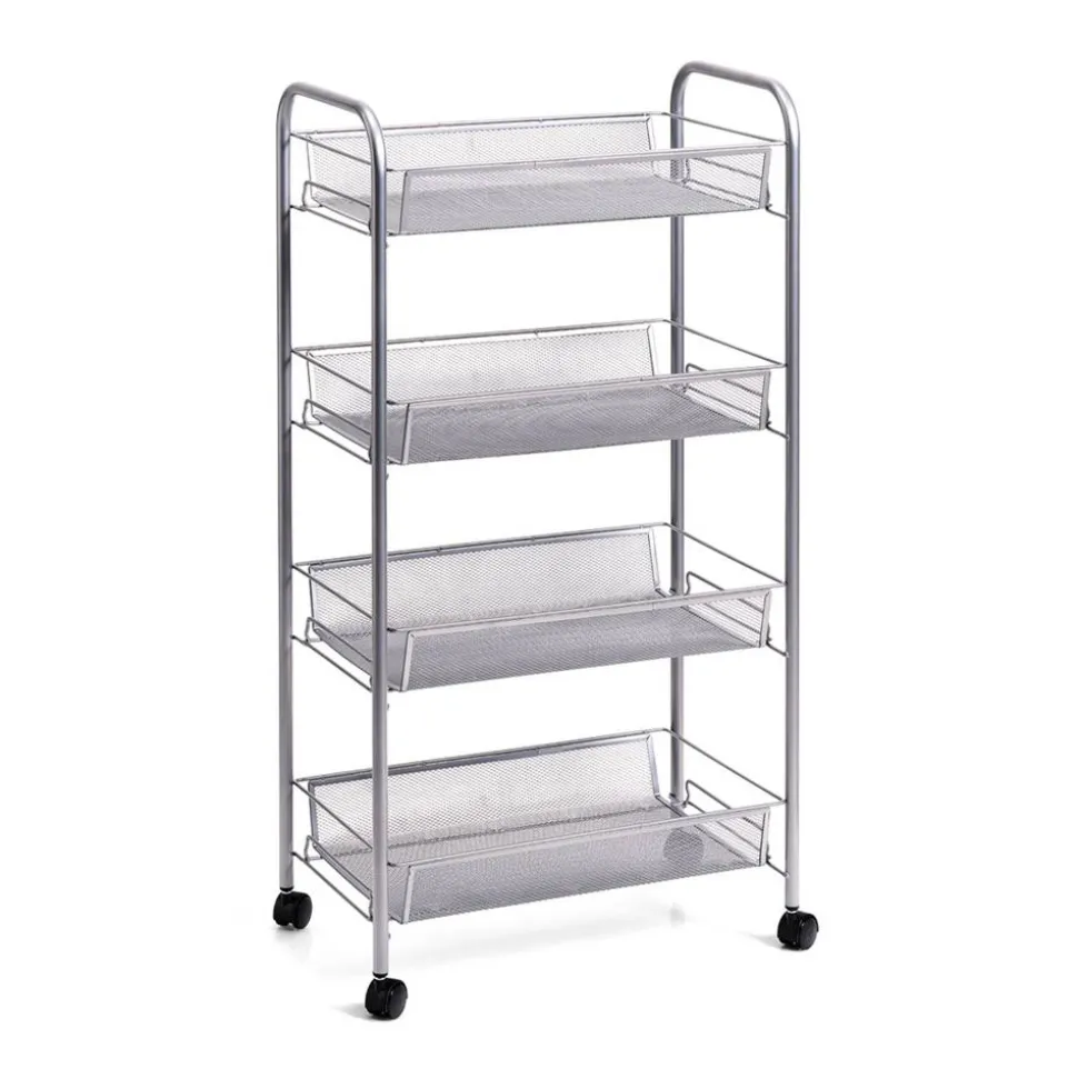 Rollwagen silber 42,5 x 83,5 x 26 cm