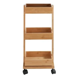 Rollwagen 'Tortona' Bambus 3 Regalböden 31 x 18 x 71,5 cm