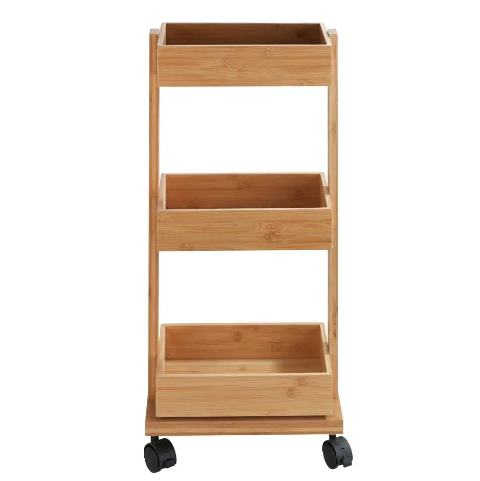 Rollwagen 'Tortona' Bambus 3 Regalböden 31 x 18 x 71,5 cm
