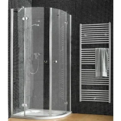 Runddusche 'Winga' mit Drehtür 80 x 80 cm, r 55 cm chrom