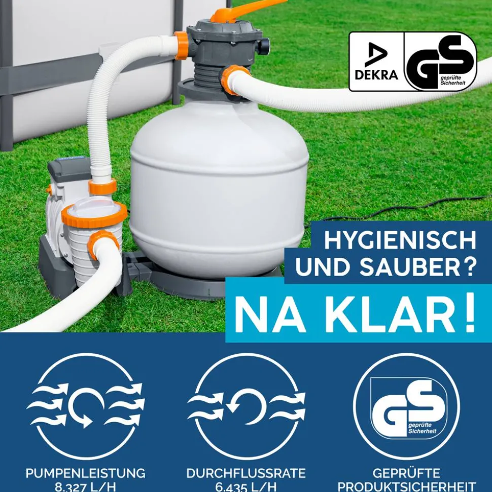 Sandfilteranlage 8.327 l/h 280 W mit Zeitschaltuhr