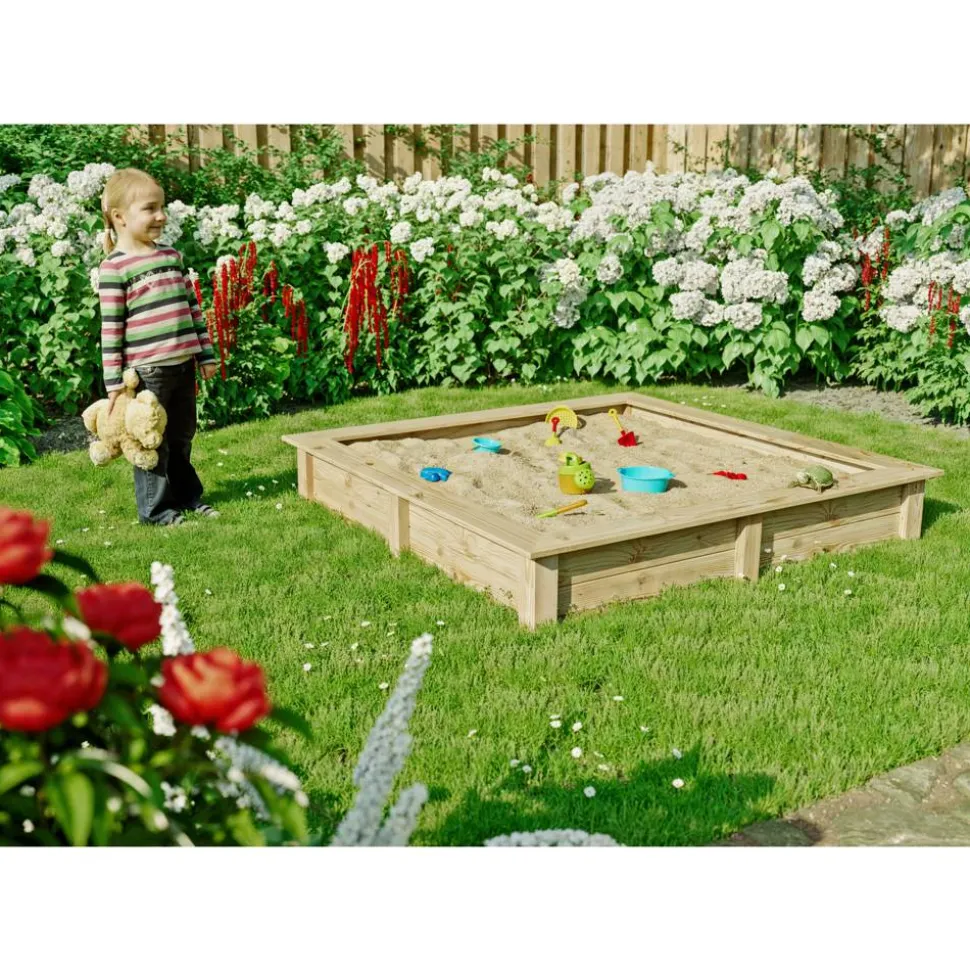 Sandkasten Douglasie naturfarben 150 x 24 x 150 cm