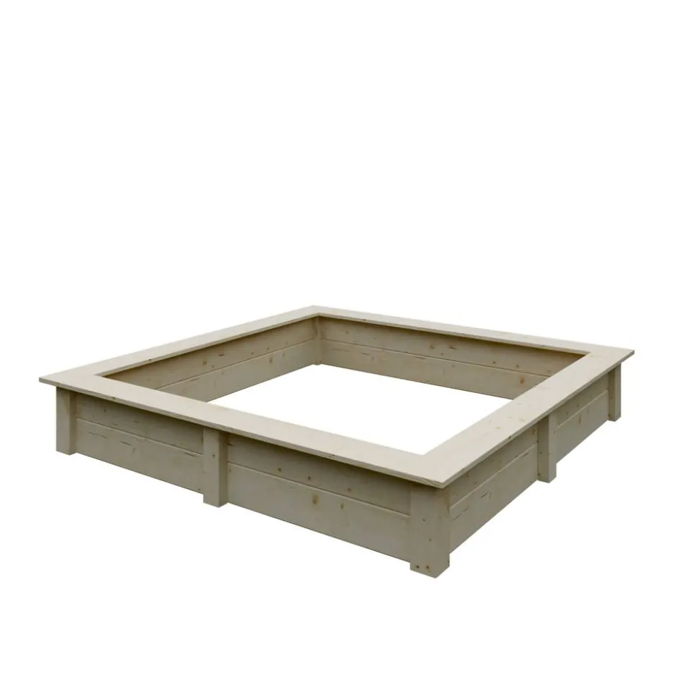 Sandkasten Fichtenholz naturfarben 150 x 24 x 150 cm