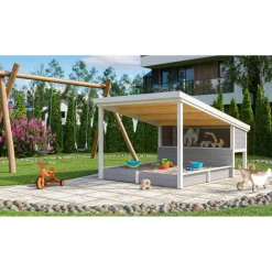 Sandkasten 'Tabalgu Bully' hellgrau 214 x 173 x 270 cm