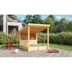 Sandkasten 'Tabalgu Bully' naturbelassen 164 x 173 x 220 cm
