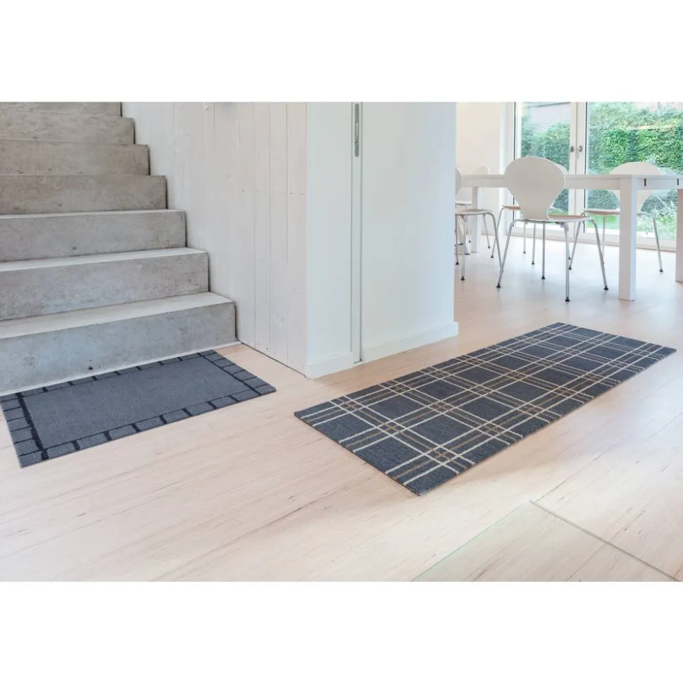 Sauberlaufmatte 'Miabella' 50 x 150 cm Karos grau