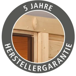 Sauna 'Ariadna 3' naturbelassen mit bronzierter Tür 9 kW Ofen integrierte Steuerung 231 x 196 x 198 cm
