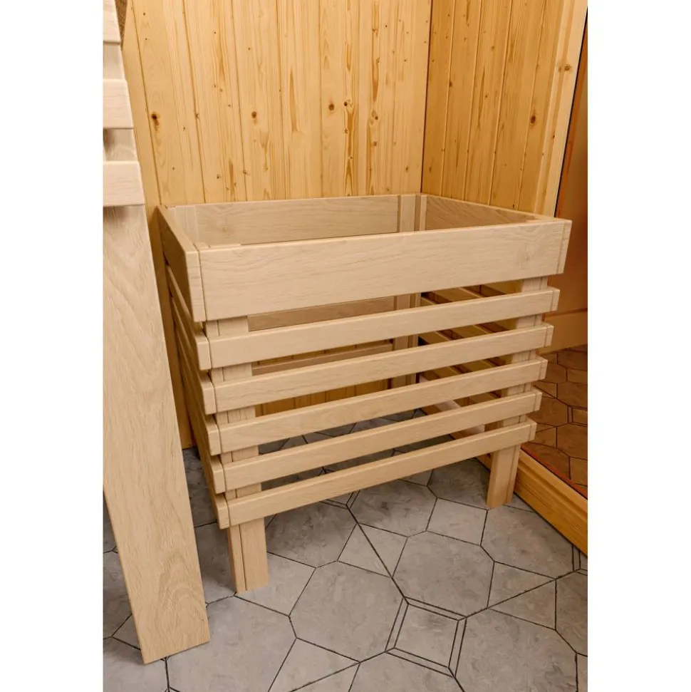 Sauna 'Ariadna 3' naturbelassen mit bronzierter Tür 231 x 196 x 198 cm