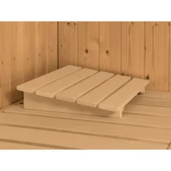 Sauna 'Aurelia 2' naturbelassen mit bronzierter Tür 9 kW Bio-Ofen mit externe Steuerung 231 x 231 x 198 cm