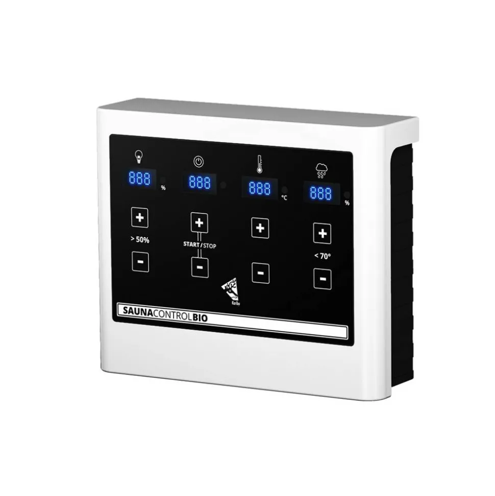 Sauna 'Aurelia 2' naturbelassen mit bronzierter Tür 9 kW Bio-Ofen mit externe Steuerung 231 x 231 x 198 cm