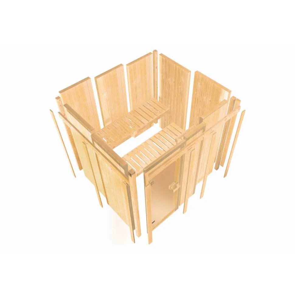 Sauna 'Paco 3' naturbelassen 216 x 138 x 198 cm