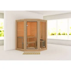 Sauna 'Yumalie' naturbelassen 158 x 207 x 158 cm