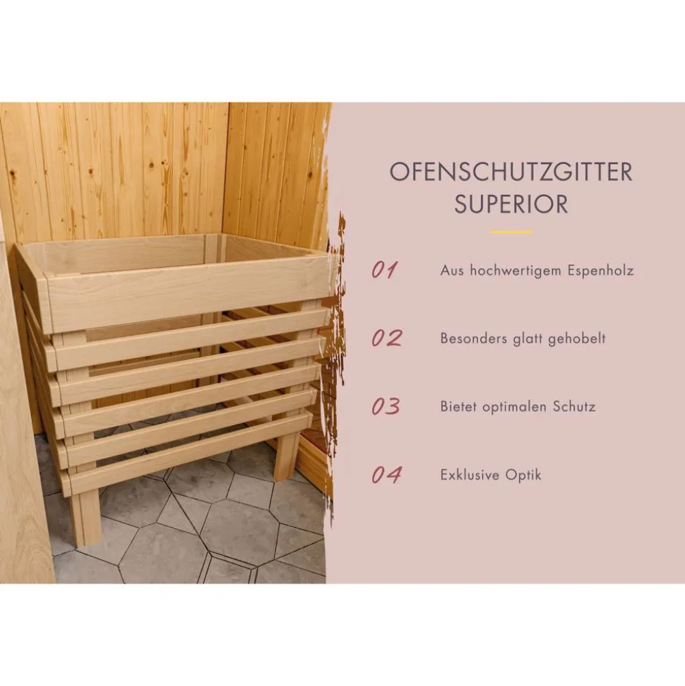 Sauna 'Yumalie' naturbelassen 158 x 207 x 158 cm