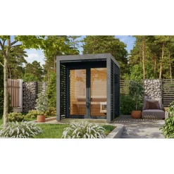 Saunahaus 'Aressa 1' anthrazit / graualuminium Ofen 9 kW externe Steuerung 191 x 231,5 x 276 cm