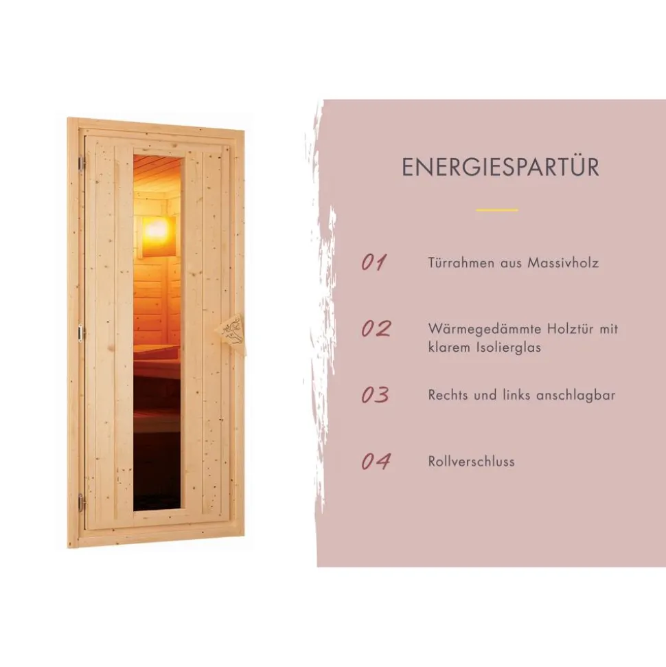 Saunahaus 'Bosco 6' naturbelassen 9 kW Ofen externe Steuerung 396 x 231 x 217 cm