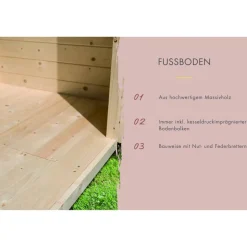 Saunahaus 'Bosco 0' terragrau 9 kW Bio-Ofen externe Steuerung 196 x 113 x 228 cm
