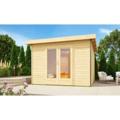 Saunahaus 'Francisco 1' A naturbelassen 9 kW Ofen externe Steuerung 309 x 309 x 229 cm