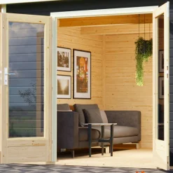 Saunahaus 'Francisco 2' A terragrau 369 x 309 x 229 cm