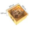 Saunahaus 'Francisco 1' B naturbelassen 9 kW Bio-Ofen externe Steuerung 309 x 309 x 229 cm