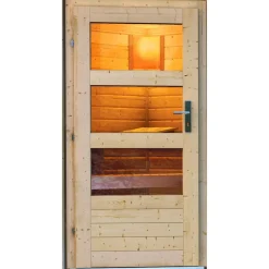 Saunahaus 'Norge' natur 9 kW Bio-Ofen, Steuerung Easy 231 x 196 x 238 cm