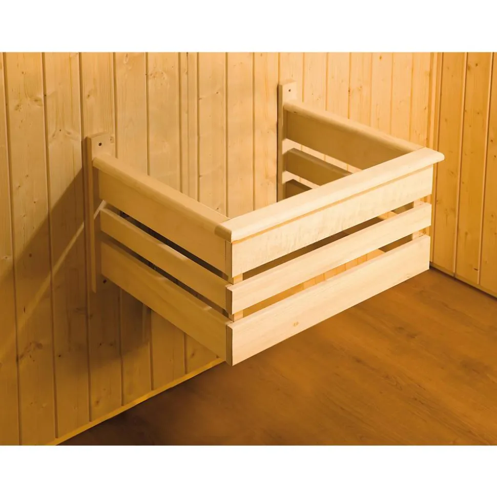 Saunahaus 'Salo 2' grau mit Sauna Varberg 3 und 7,5 kW BioS-Ofenset, Steuerung 601 x 298 x 237 cm
