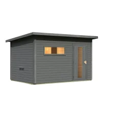 Saunahaus 'Bosco 6' terragrau 396 x 231 x 217 cm