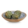 Schale Mangoholz blau 30 x 6 x 30 cm