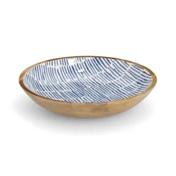 Schale Mangoholz blau 30 x 6 x 30 cm