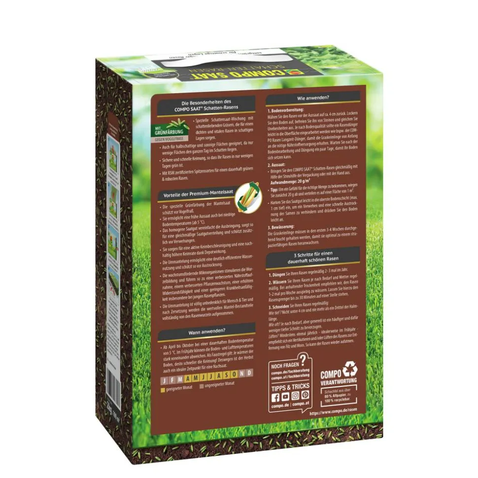 Schatten-Rasen 'Compo Saat' 2 kg für 100 m²