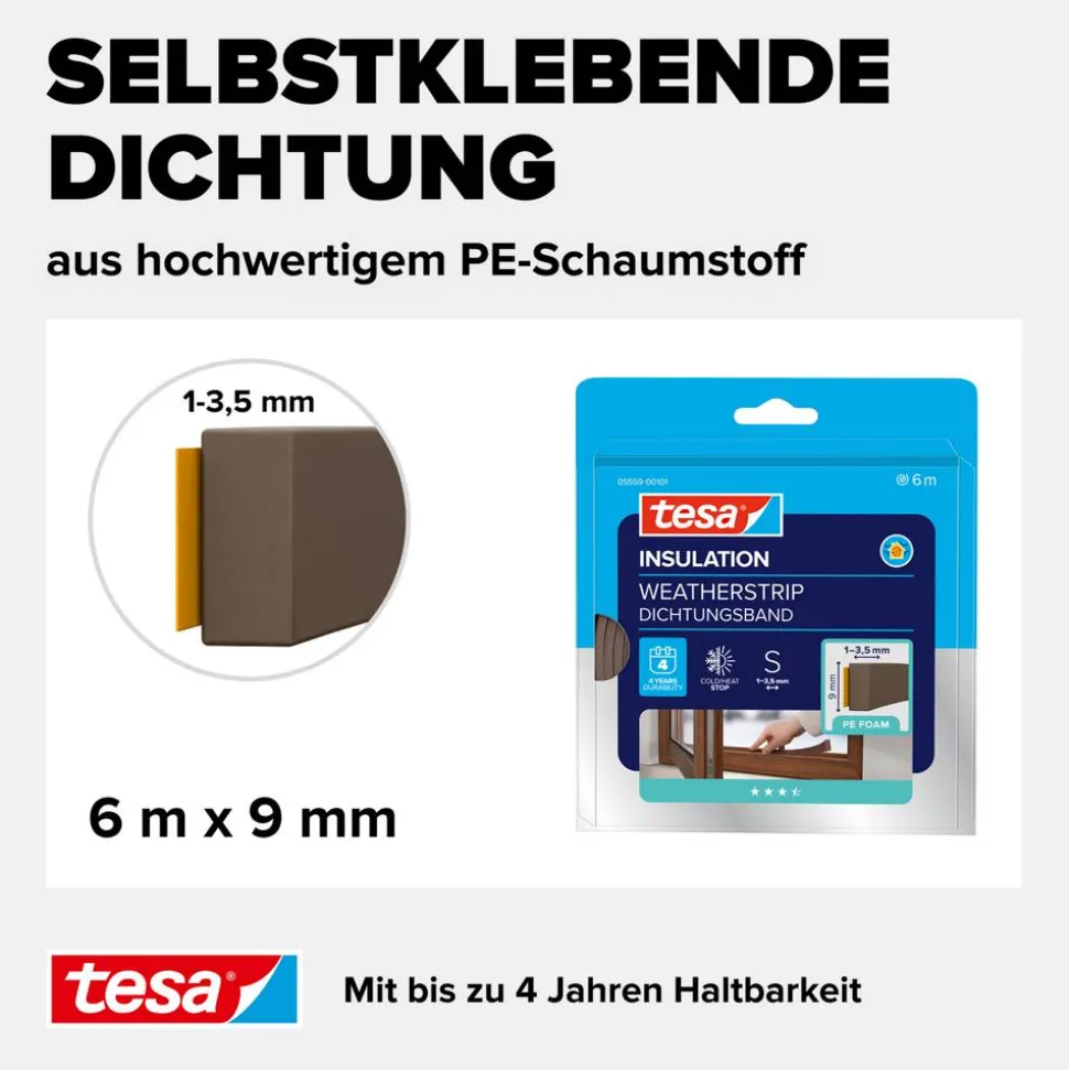 Schaumstoffdichtung Standard 'Insulation' braun 0,4 x 0,9 x 600 cm