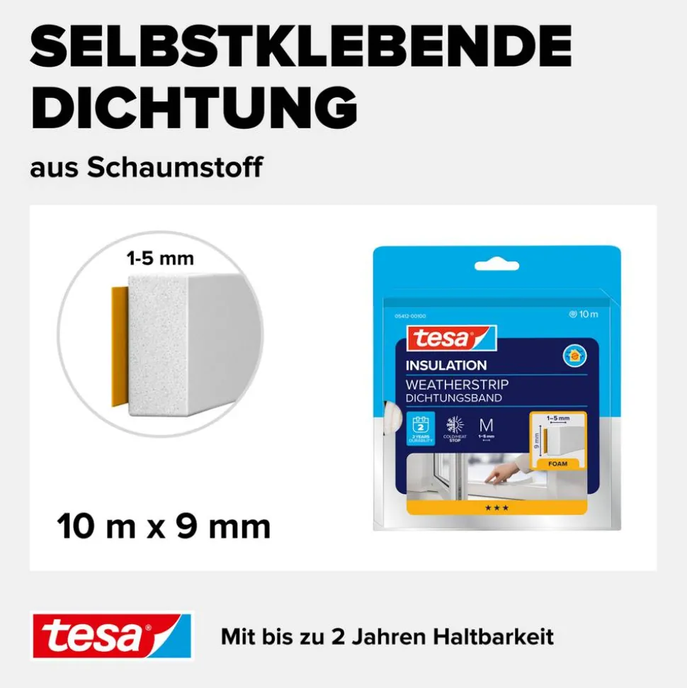Schaumstoffdichtung Universal 'Insulation' weiß 0,6 x 0,9 x 1000 cm