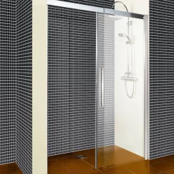 Schiebetür 'Beta' für Nische rechts 140 x 190 cm chrom