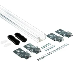 Schiebetürbeschläge Aluminium oben laufend 5,5 x 1500 mm 2 Stück