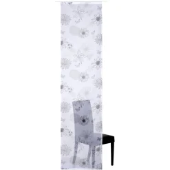 Schiebevorhang 'Flower Mix' grau-schwarz