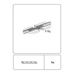 Schienenverbinder für Vorhangschiene 2-läufig weiß