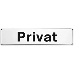 Schild 'Privat' 4,8 x 20 cm weiß