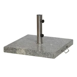 Schirmständer für Schirmmast mit Ø 25 - 48 mm Granit/Edelstahl 50 x 50 x 9 cm
