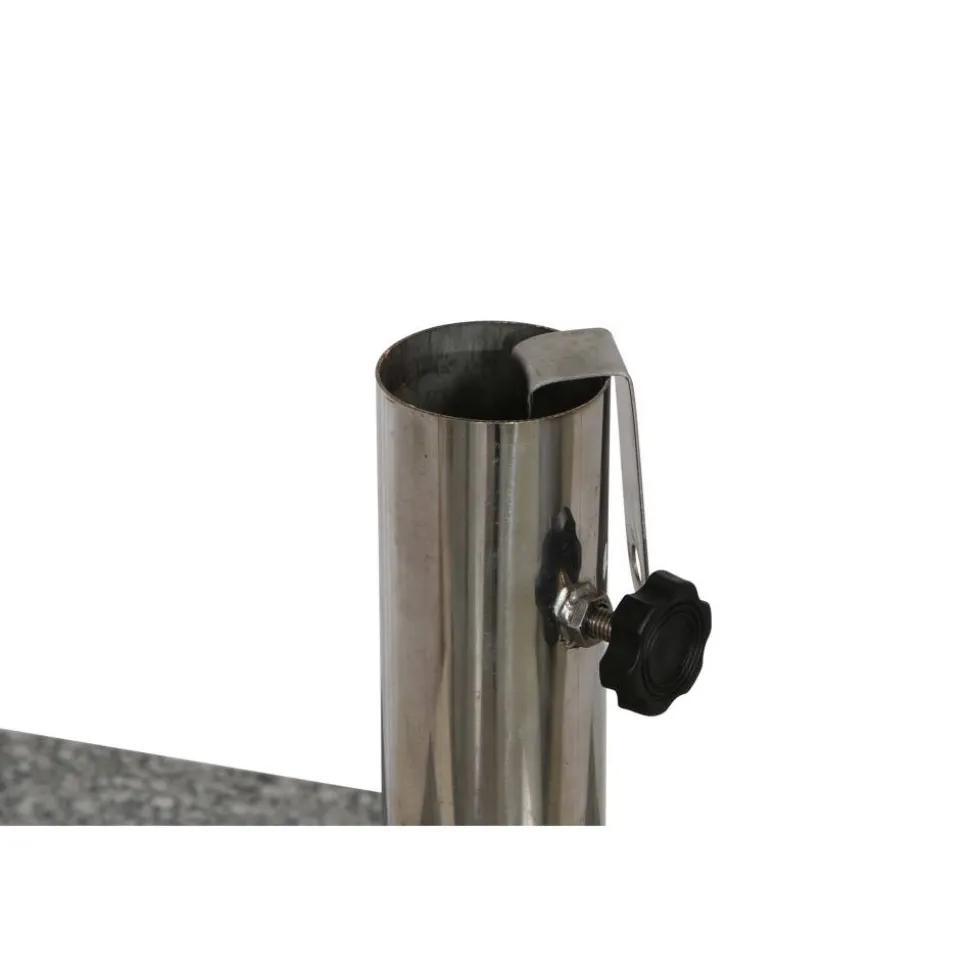 Schirmständer für Schirmmast mit Ø 25 - 48 mm Granit/Edelstahl 50 x 50 x 9 cm
