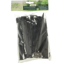 Schlauchhalter mit Erdspieß schwarz 15-teilig