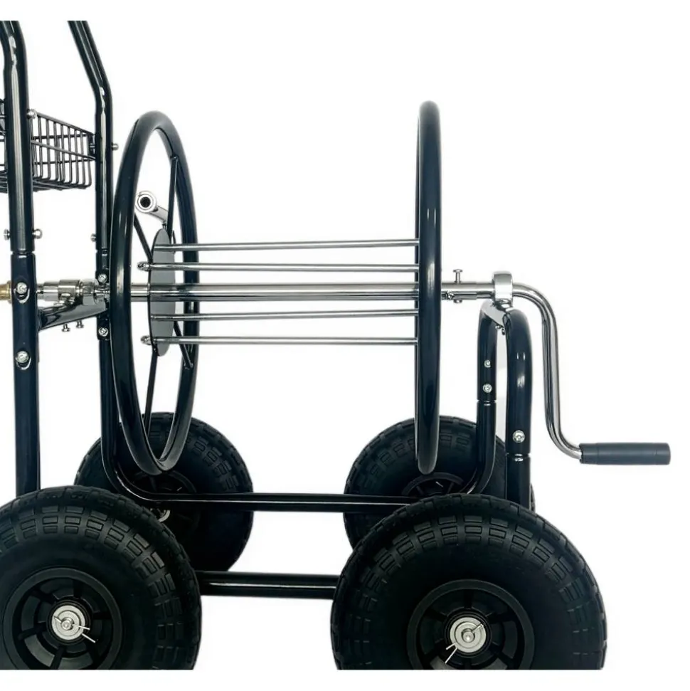 Schlauchwagen 'Rota WMSK006' Metall schwarz 58 x 95 x 63 cm