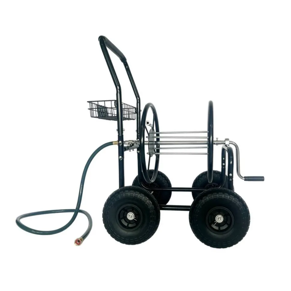Schlauchwagen 'Rota WMSK006' Metall schwarz 58 x 95 x 63 cm