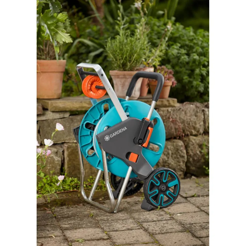 Schlauchwagen-Set 'CleverRoll M Easy' türkis, orange 20 m Schlauchkapazität
