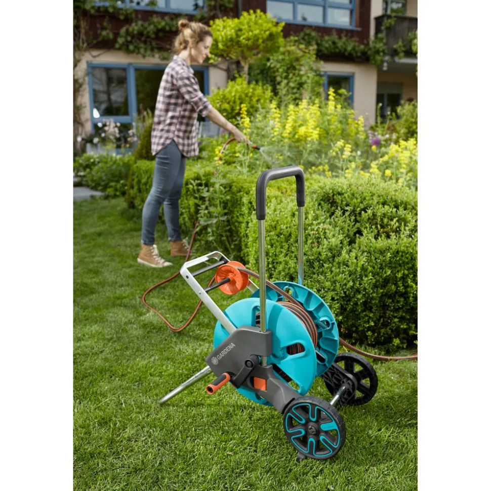 Schlauchwagen-Set 'CleverRoll M Easy' türkis, orange 20 m Schlauchkapazität