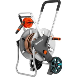 Schlauchwagen-Set 'CleverRoll M Easy Metall' silbern, orange 25 m Schlauchkapazität