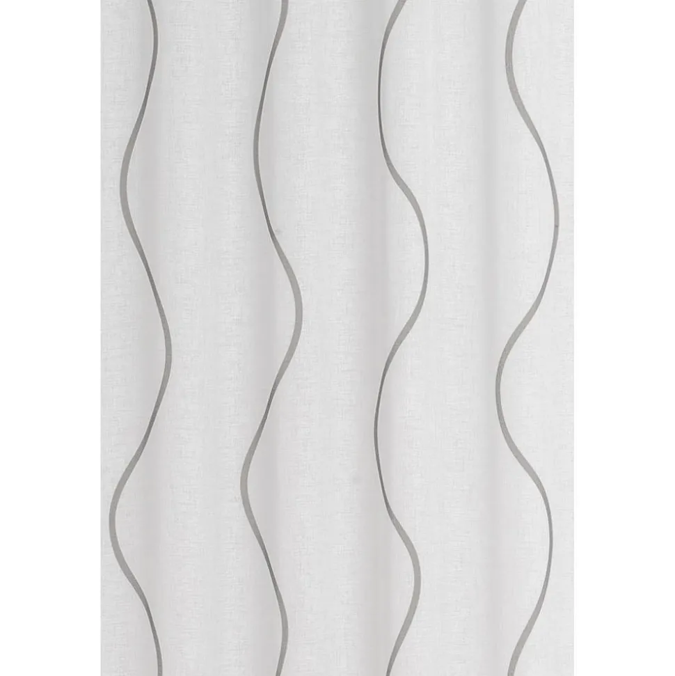Schlaufenschal 'Curve' Effekt-Voile grau-weiß bedruckt 140 x 255 cm