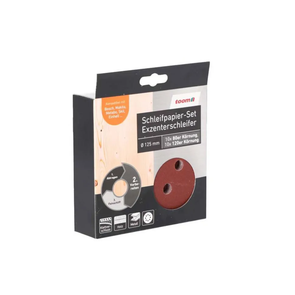 Schleifpapier-Set Ø 125 mm, K80/120, 20 Stück