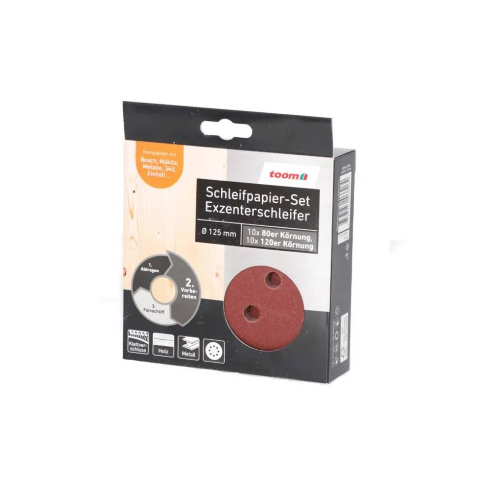 Schleifpapier-Set Ø 125 mm, K80/120, 20 Stück