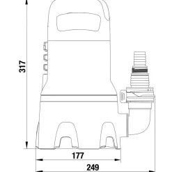 Schmutzwasser-Tauchpumpe '9000' 300 W 900 l/h