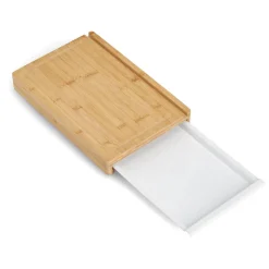 Schneidebrett mit Tablett & Tablet-Halter Bambus/Kunststoff 40 x 5,2 x 26,5 cm